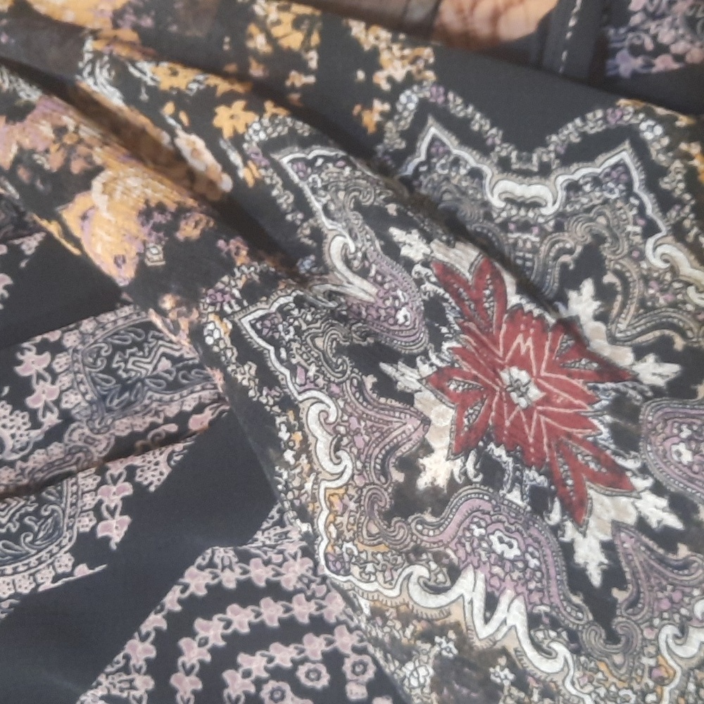 FREE PEOPLE Cottage Coquette Mini Dress in Black Combo Cutout Back Flowy Boho M - Picture 9 of 11